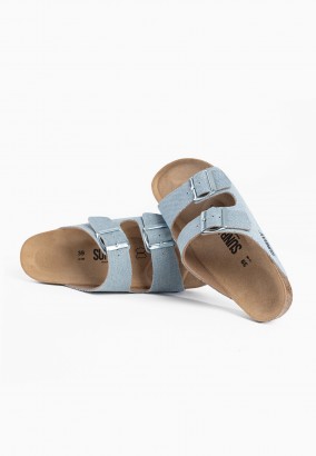Sandales Trefle 2 Brides Denim bleu ciel