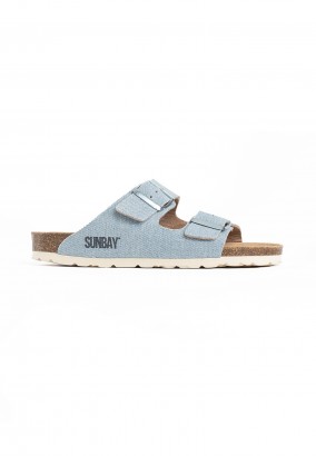 Sandales Trefle 2 Brides Denim bleu ciel