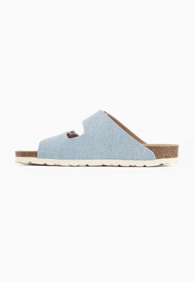 Sandales Trefle 2 Brides Denim bleu ciel