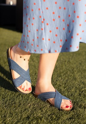 Sandales Mackay 2 Brides Bleu denim