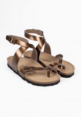 Sandales Sabaneta à entre-doigts Cuivre