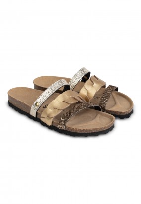 Sandales Coralie Multibrides Or