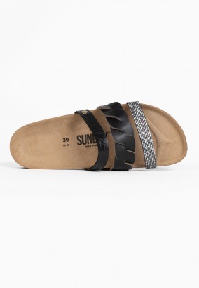 Sandales Coralie Multibrides Noir et gris