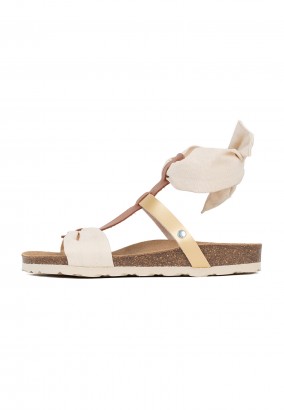 Sandales Joelle Multibrides Beige et Or