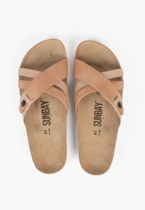 Sandales Gratien 2 Brides Camel et beige