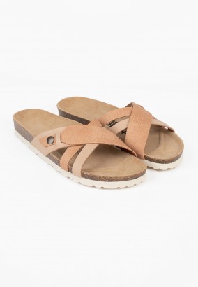 Sandales Gratien 2 Brides Camel et beige