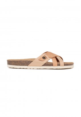 Sandales Gratien 2 Brides Camel et beige