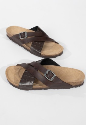 Sandales Gilles 2 Brides Marron