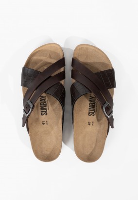 Sandales Gilles 2 Brides Marron