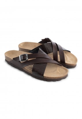 Sandales Gilles 2 Brides Marron