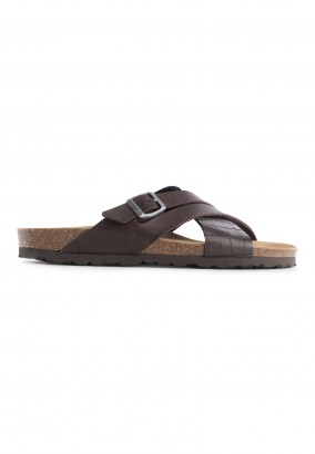 Sandales Gilles 2 Brides Marron
