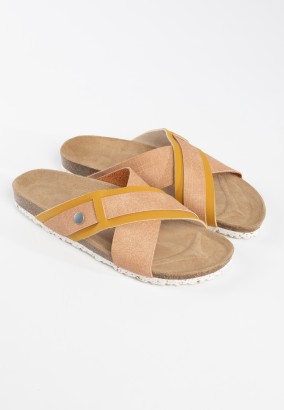 Sandales Giovani 2 Brides Beige et camel