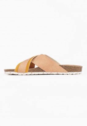 Sandales Giovani 2 Brides Beige et camel