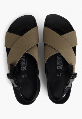 Sandales Marino Multibrides Kaki et noir