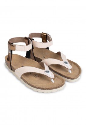 Sandales Street à entre-doigts Or et bronze