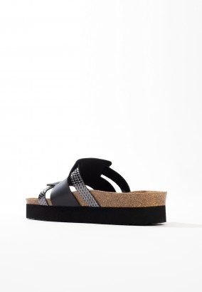 Sandales Sole à plateforme Noir et Anthracite
