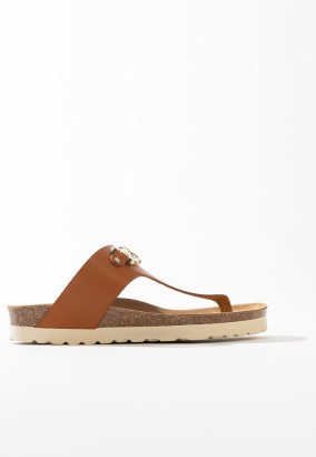 Sandales Christa à entre-doigts Camel