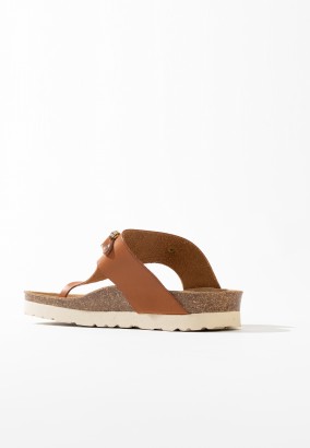 Sandales Christa à entre-doigts Camel