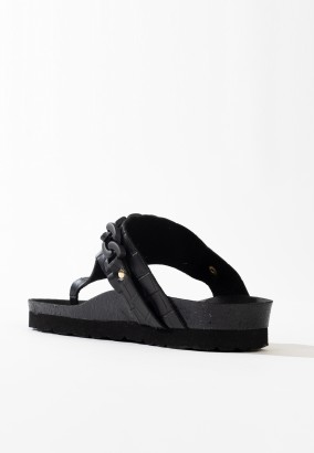 Sandales Christa à entre-doigts Noir