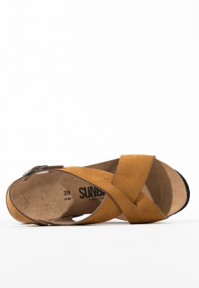 Sandales Pavot Compensées et semi-compensées Tan