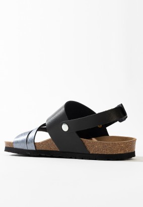 Sandales Portland Multibrides Noir et pewter