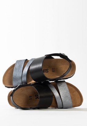 Sandales Portland Multibrides Noir et pewter