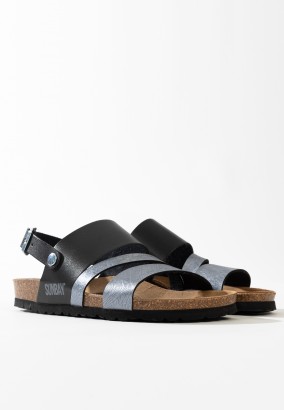Sandales Portland Multibrides Noir et pewter
