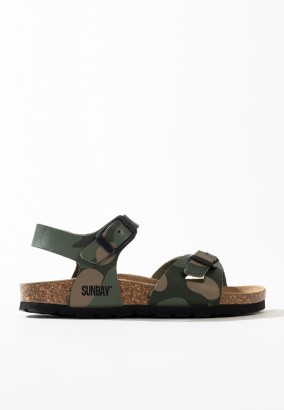 Sandales Lys Multibrides Kaki camouflage