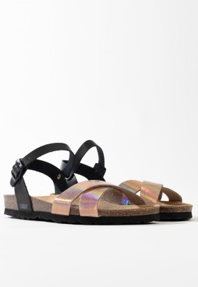 Sandales Albany Multibrides Noir et multicolor