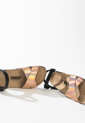 Sandales Albany Multibrides Noir et multicolor