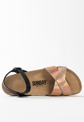 Sandales Albany Multibrides Noir et multicolor