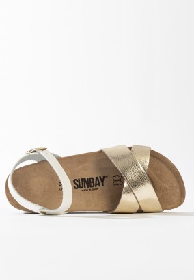 Sandales Albany Multibrides Blanc et Or