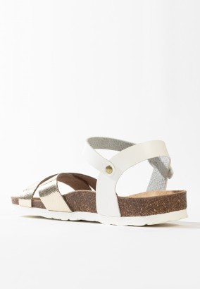 Sandales Albany Multibrides Blanc et Or