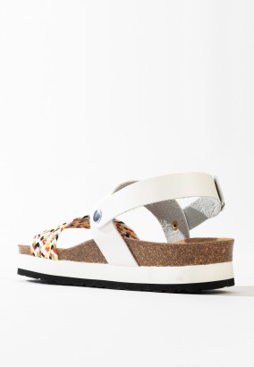 Sandales Galong à plateforme Blanc et multicolor