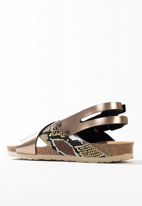 Sandales Salta Multibrides Beige python