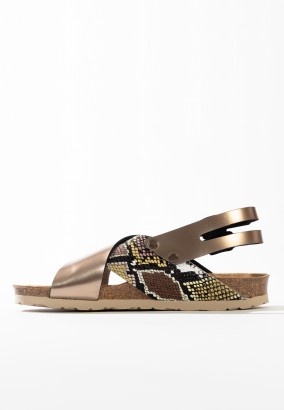 Sandales Salta Multibrides Beige python