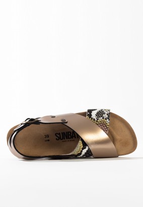 Sandales Salta Multibrides Beige python