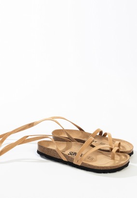 Sandales Mendoza Multibrides Bronze et camel