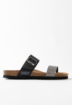 Sandales Hermosi 2 Brides Anthracite et noir