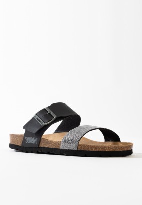 Sandales Hermosi 2 Brides Anthracite et noir