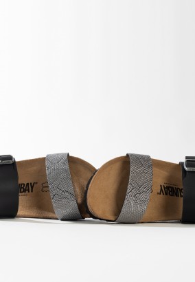 Sandales Hermosi 2 Brides Anthracite et noir