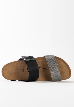 Sandales Hermosi 2 Brides Anthracite et noir