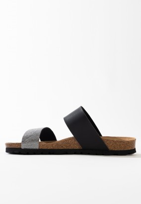 Sandales Hermosi 2 Brides Anthracite et noir