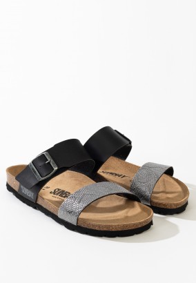 Sandales Hermosi 2 Brides Anthracite et noir