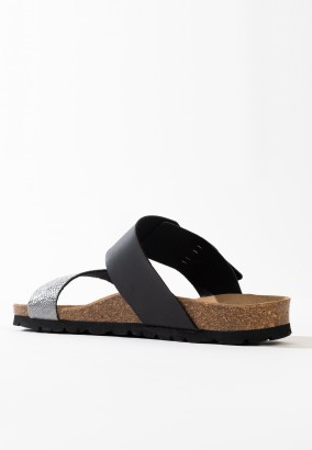 Sandales Hermosi 2 Brides Anthracite et noir