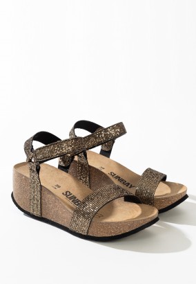 Sandales Burga Compensées et semi-compensées Noir