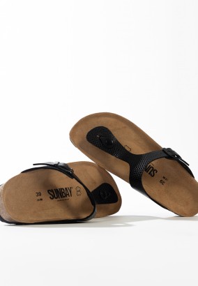 Sandales Camelia à entre-doigts Noir