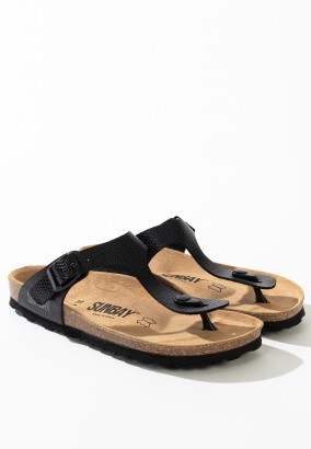 Sandales Camelia à entre-doigts Noir