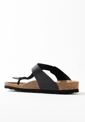Sandales Camelia à entre-doigts Noir