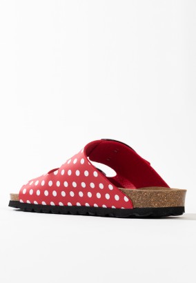 Sandales Calen 2 Brides Rouge et blanc
